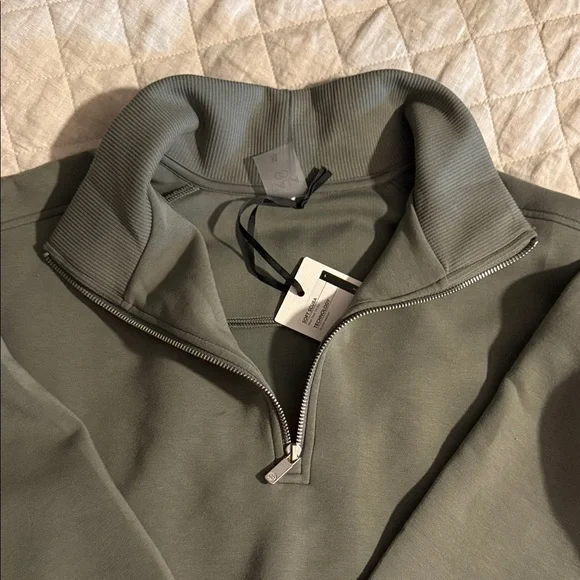 CALIA Women's Soft Scuba Mock Neck 1/4 Zip Muted Green NWT - Picture 9 of 11